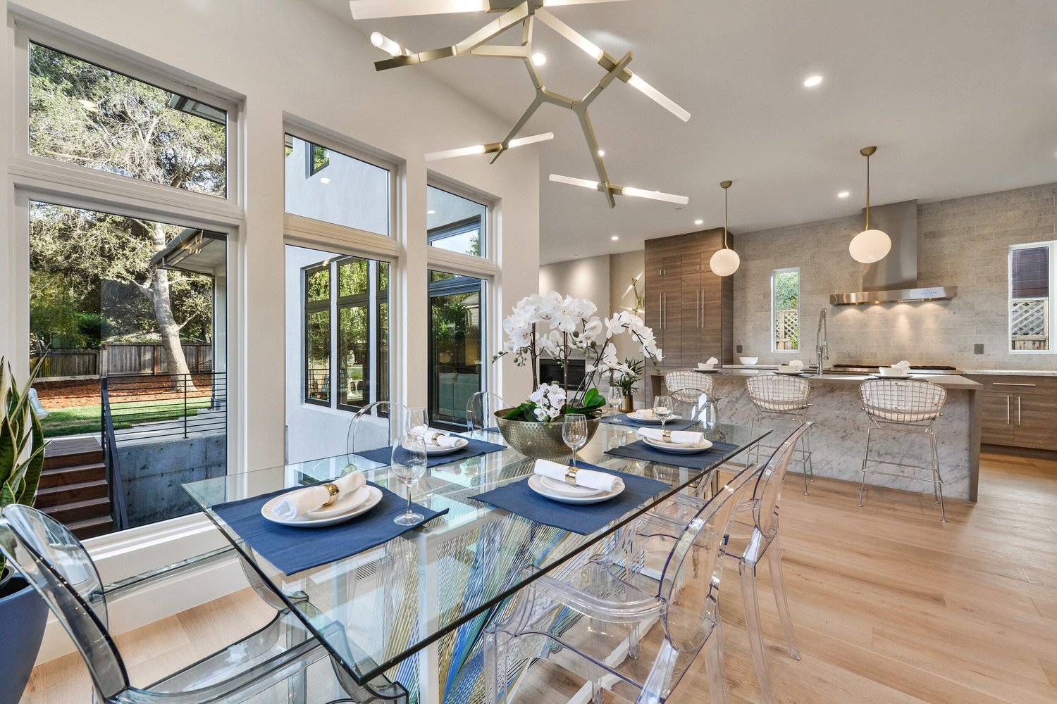 Kitchen with waterfall island